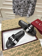 SANDALS 25S IN BLACK AND WHITE MIX RED LAMBSKIN EMBOSSED LOGO STYLE 3