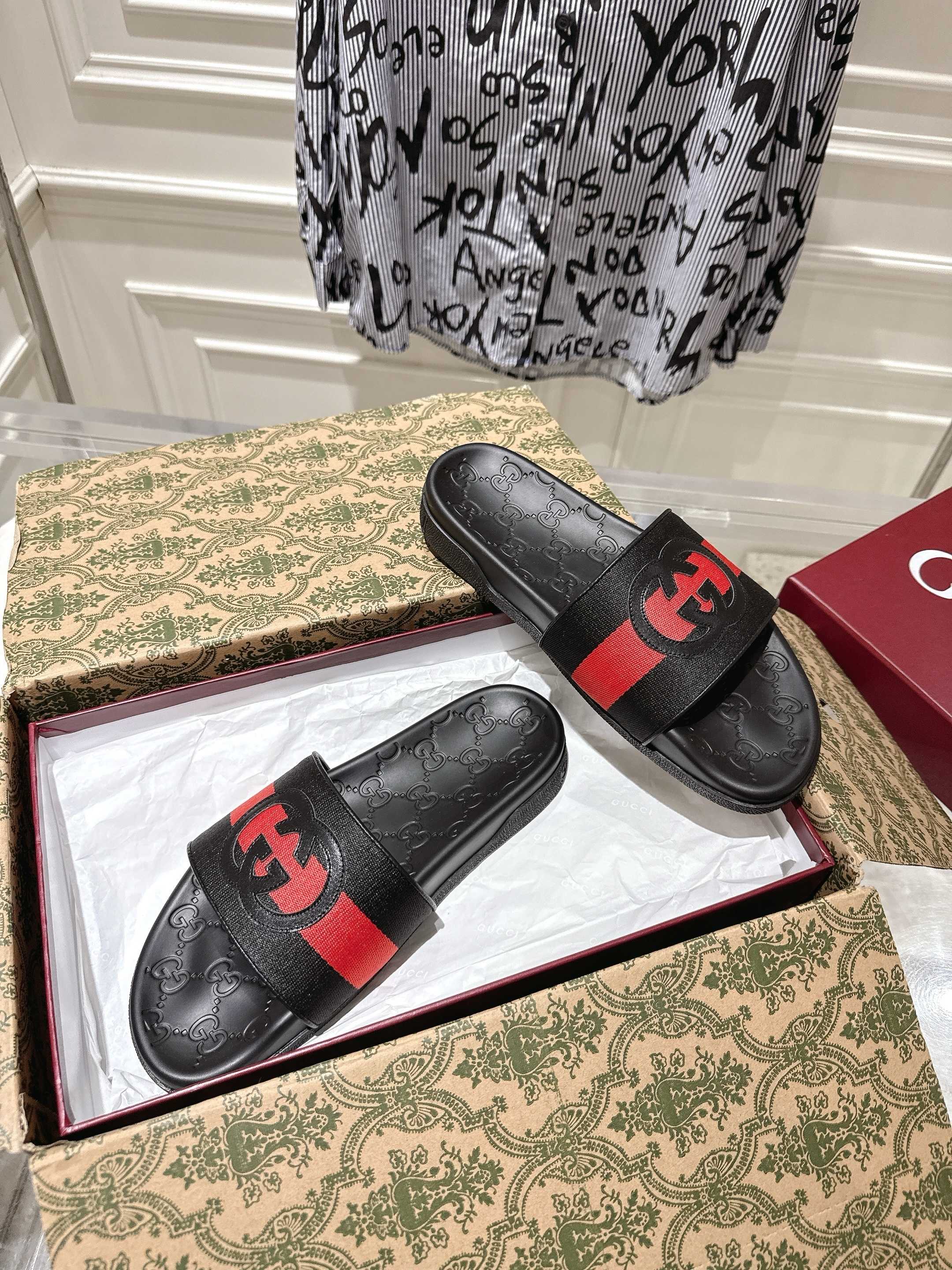 SANDALS 25S IN BLACK MIX RED LAMBSKIN EMBOSSED LOGO STYLE 2
