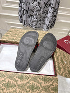 SANDALS 25S IN BLACK MIX RED LAMBSKIN EMBOSSED LOGO STYLE 2