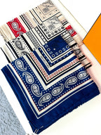 HERMES 25S SCARF 135 IN CASHMERE SILK 729038