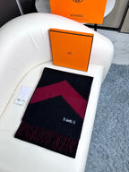 SCARF 190 CM IN JAM PURPLE MIX BLACK CASHMERE 370395