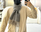 SCARF 180 CM IN MO GRAY AND CAMEL BEIGE CASHMERE 398416