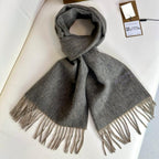 SCARF 180 CM IN MO GRAY AND CAMEL BEIGE CASHMERE 398416