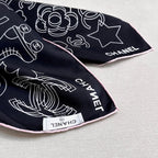 CHANEL 25S SCARF 90 IN TWILL SILK 740295