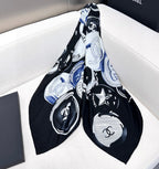 CHANEL 25S SCARF 140 IN CASHMERE SILK 642079