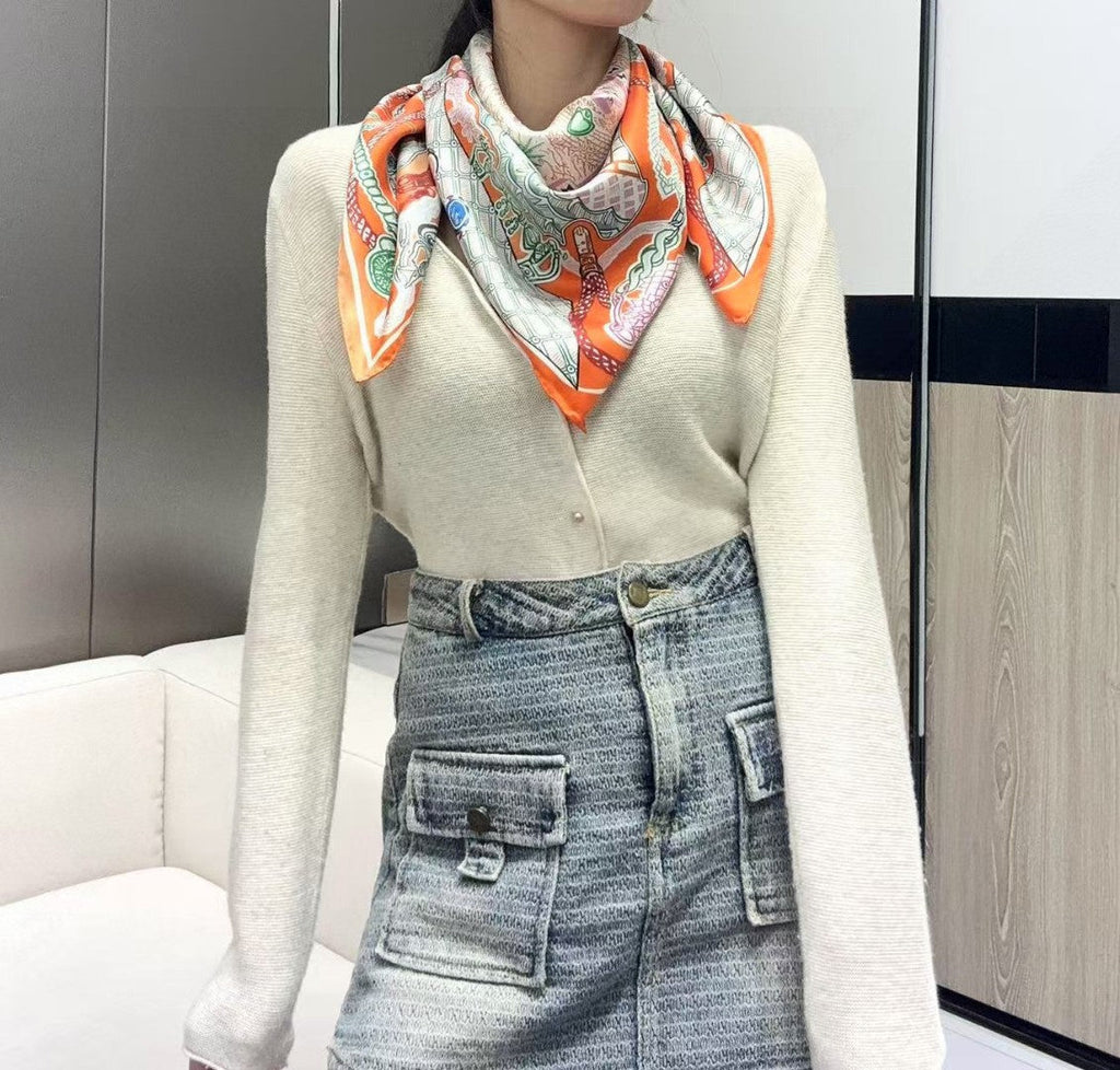 HERMES 25S SCARF 90 IN SILK 726441