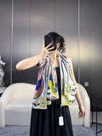 HERMES 25S SCARF 135 IN CASHMERE SILK 730648