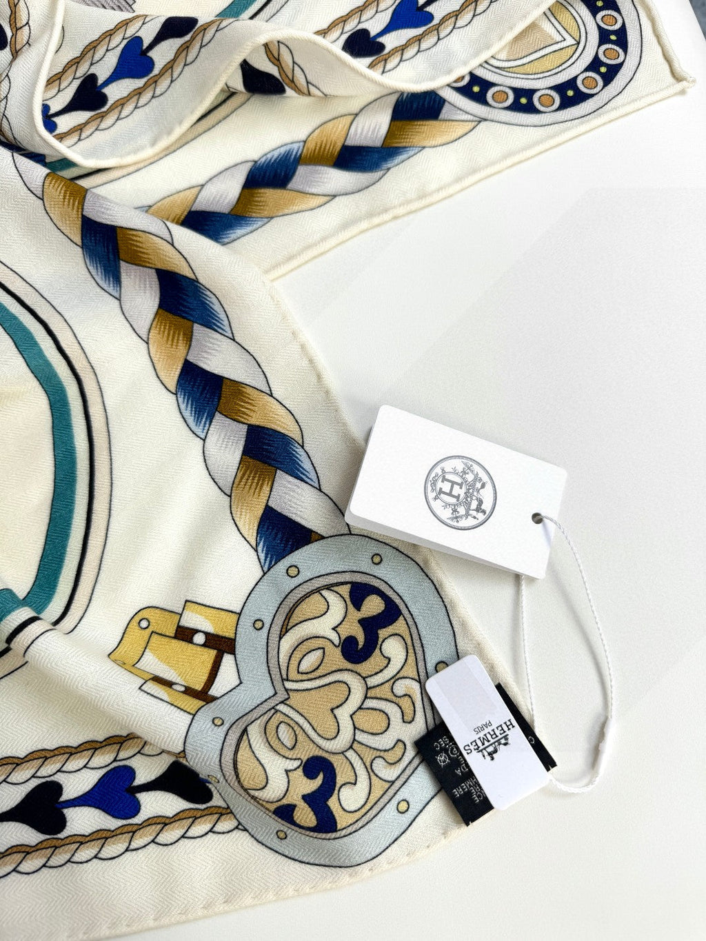 HERMES 25S SCARF 135 IN CASHMERE SILK 730648