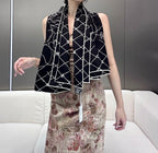 CHANEL 25S SCARF 140 IN CASHMERE SILK 727348