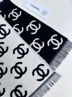 CHANEL 25S SCARF 180 IN CASHMERE WOOL 733942