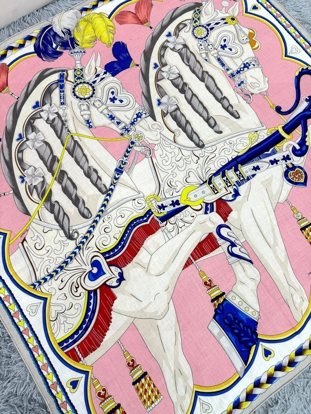 HERMES 25S SCARF 135 IN CASHMERE SILK 730648