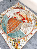 HERMES 25S SCARF 135 IN SILK AND CASHMERE 735831