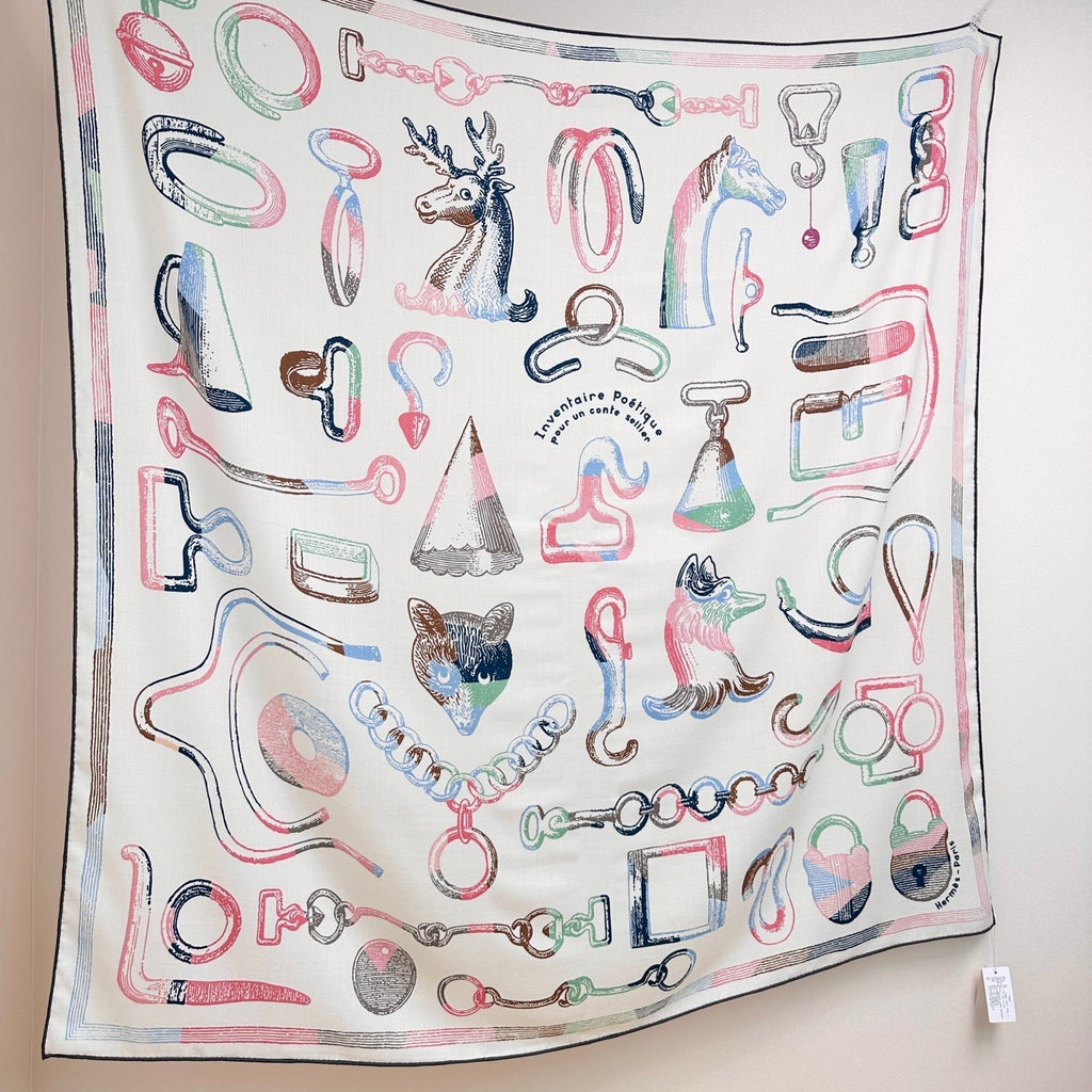 HERMES 25S SCARF 135 IN CASHMERE SILK 854593
