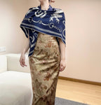 HERMES 25S SCARF 135 IN CASHMERE SILK 854594