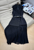 DIOR 25S TWO-PIECE V-NECK BLAZER DRESS 472