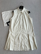 MONCLER SLEEVELESS PLEATED DRESS 269705