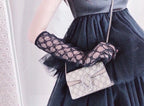 EMBROIDERED LACE MESH GLOVES BLACK 462433