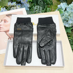 GLOVES IN BLACK LAMBSKIN MIX WOOL 465071
