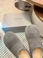 BALENCIAGA 25S AURALEE SLIP-ON 50 MM IN GREY SUEDE