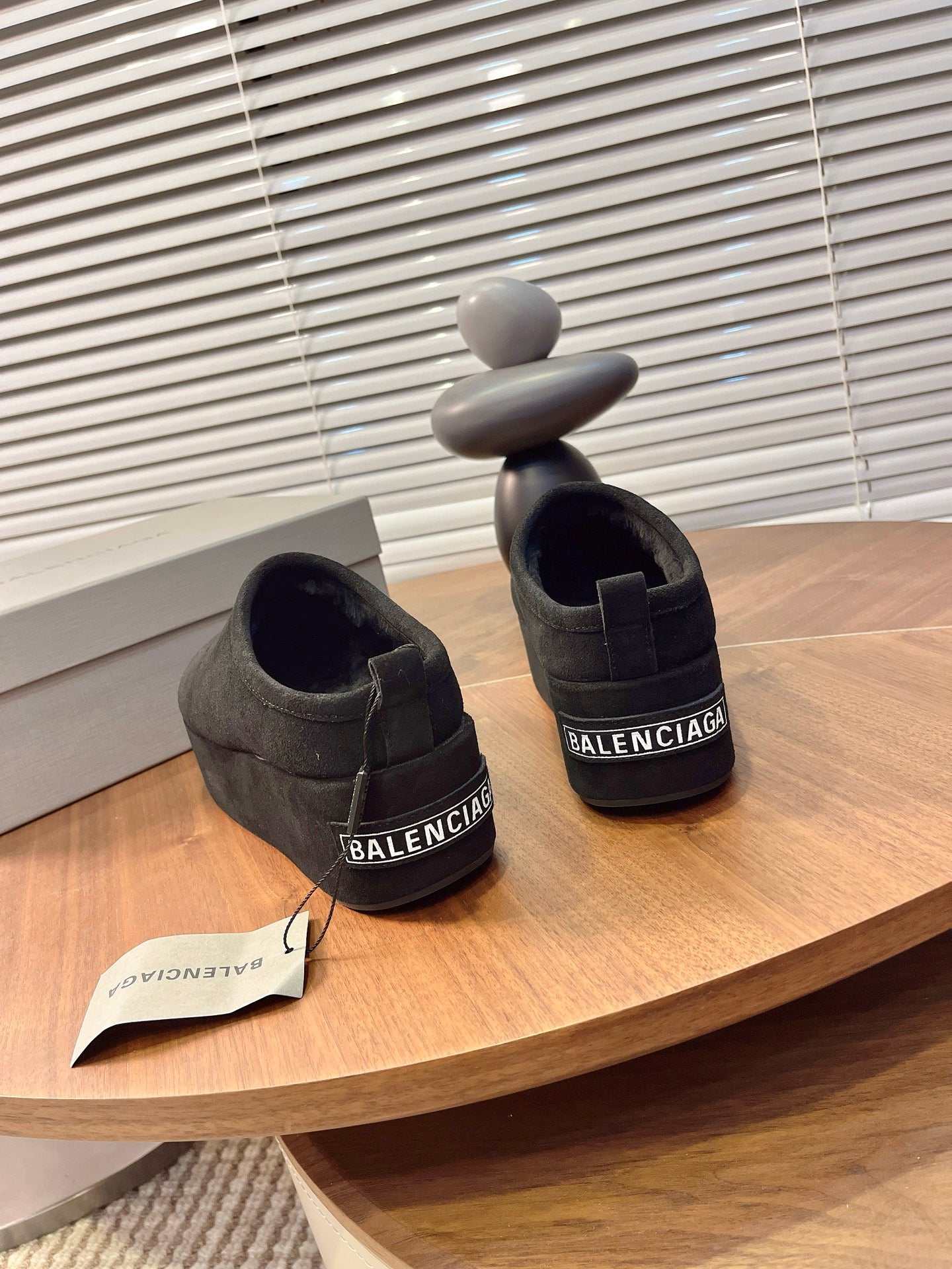 BALENCIAGA 25S AURALEE SLIP-ON 50 MM IN BLACK SUEDE