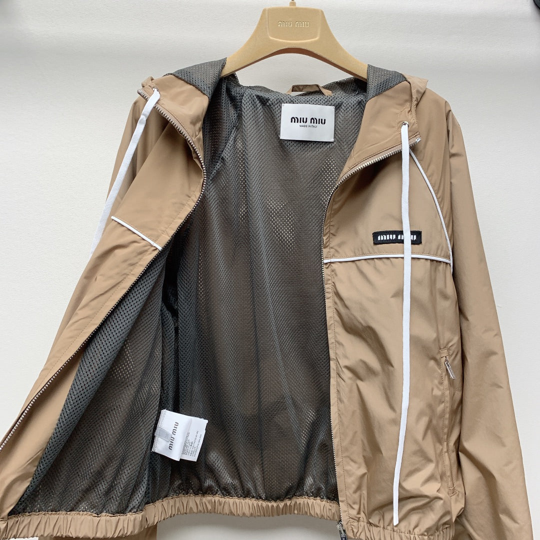 MIUMIU ZIP-UP HOODED JACKET 25S 268032