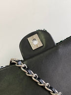 CHANEL 25S FLAP BAG 25 CM IN WHITE MIX BLACK SEQUINS