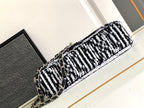 CHANEL 25S FLAP BAG 25 CM IN WHITE MIX BLACK SEQUINS