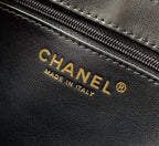 CC SMALL 20 KELLY SHOPPER BLACK MIX WHITE TWEED BRUSHED GOLD HARDWARE