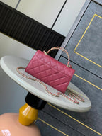CHANEL 25S KELLY BAG 18 IN DARK RED CAVIAR LEATHER WITH GOLD HARDWARE