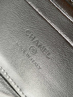 CHANEL 25S KELLY BAG 18 IN SILVER METALLIC LAMBSKIN WITH SILVER HARDWARE STYLE 3