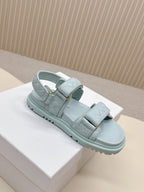 DIOR BACK-STRAP SANDALS 25S IN PASTEL BLUE CALFSKIN