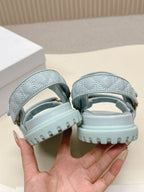 DIOR BACK-STRAP SANDALS 25S IN PASTEL BLUE CALFSKIN
