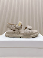 DIOR BACK-STRAP SANDALS 25S IN LIGHT BEIGE CALFSKIN
