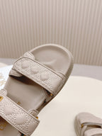 DIOR BACK-STRAP SANDALS 25S IN LIGHT BEIGE CALFSKIN