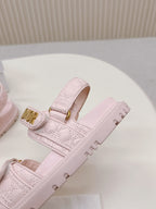 DIOR BACK-STRAP SANDALS 25S IN PASTEL PINK CALFSKIN