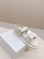 DIOR BACK-STRAP SANDALS 25S IN CREAM WHITE CALFSKIN