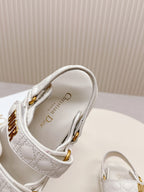 DIOR BACK-STRAP SANDALS 25S IN CREAM WHITE CALFSKIN