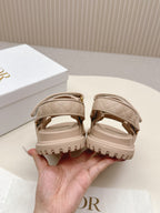 DIOR BACK-STRAP SANDALS 25S IN BEIGE CALFSKIN
