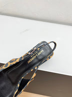 CHERISH SLINGBACK PUMPS 35 IN LEOPARD GROSGRAIN