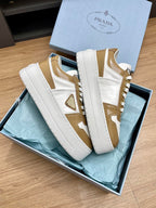 PRA DOWNTOWN BOLD SNEAKERS WHITE AND PEANUT CALFSKIN