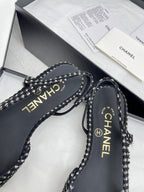 CC SLINGBACK 25S 25 MM IN BLACK TWEED AND FABRIC