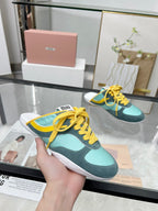 GYMNASIUM SNEAKERS MULES PERSIAN SUEDE AND DARK GREEN TECHNICAL FABRIC