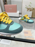 GYMNASIUM SNEAKERS MULES PERSIAN SUEDE AND DARK GREEN TECHNICAL FABRIC