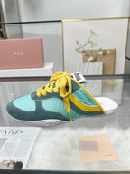 GYMNASIUM SNEAKERS MULES PERSIAN SUEDE AND DARK GREEN TECHNICAL FABRIC