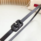 VL Belt 8mm Buckle Black Diamond Leather Black