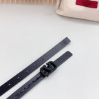Vlogo Black Leather Buckle 20mm Black Belt