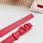 Vlogo Red Leather Buckle 40mm Red