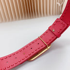Vlogo Red Leather Buckle 40mm Red