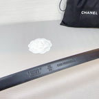 CC BELT 20 MM IN WHITE SMOOTH CALFSKIN SILVER HARDWARE ATTACH RHINSTONE