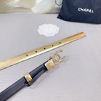 CC BELT 20 MM IN GOLD SMOOTH CALFSKIN GOLD HARDWARE ATTACH RHINSTONE